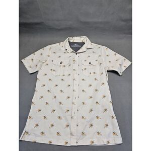 croft and barrow quick dry‎ mens Small Button Up "Gone Fishing"